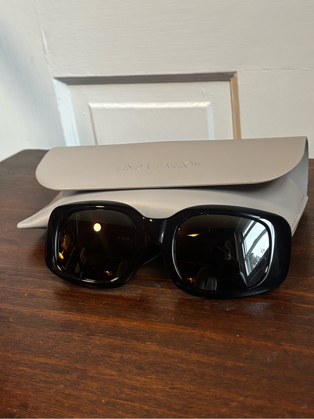 Linda Farrow Black Oversized Square Women's Sunglasses